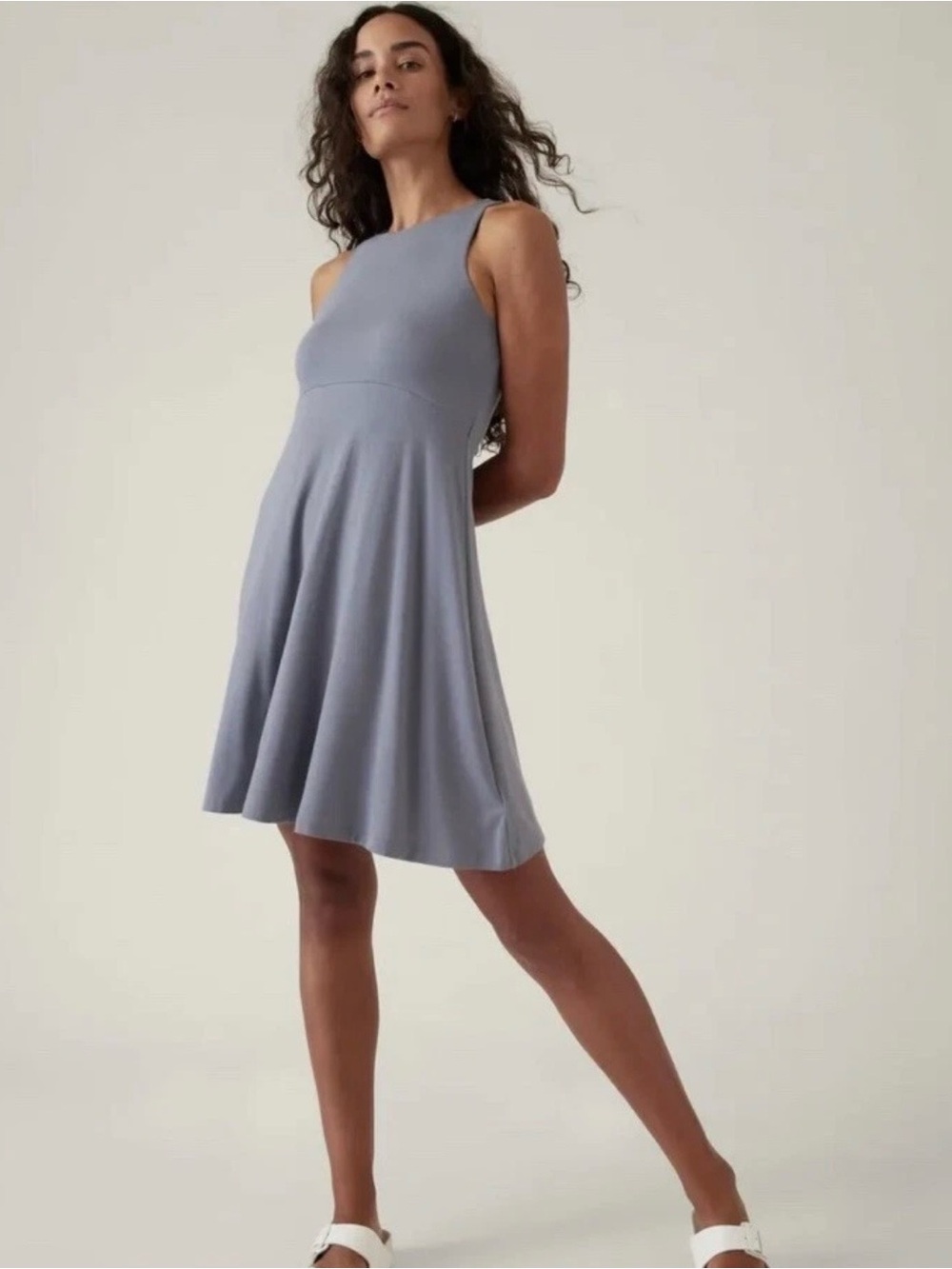 Athleta NWT Santorini Sleeveless Thera Dress In Medium Gray Size M